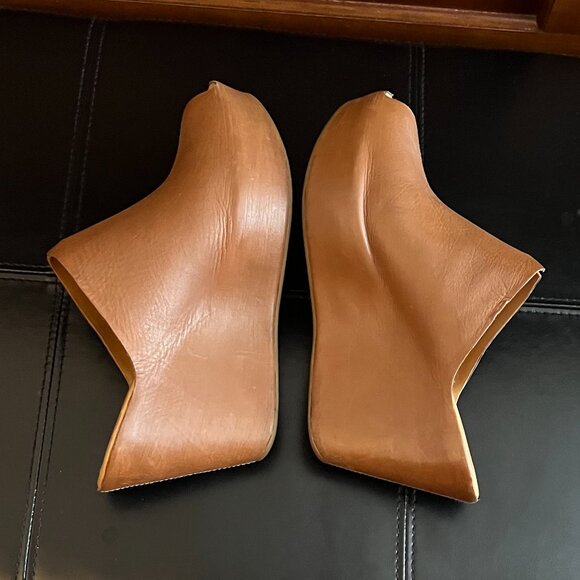 Kork-Ease leather peep toe wedge mules - Picture 3 of 4